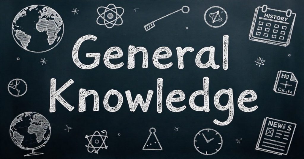 MCQs on general knowledge, showcasing multiple questions for testing knowledge.