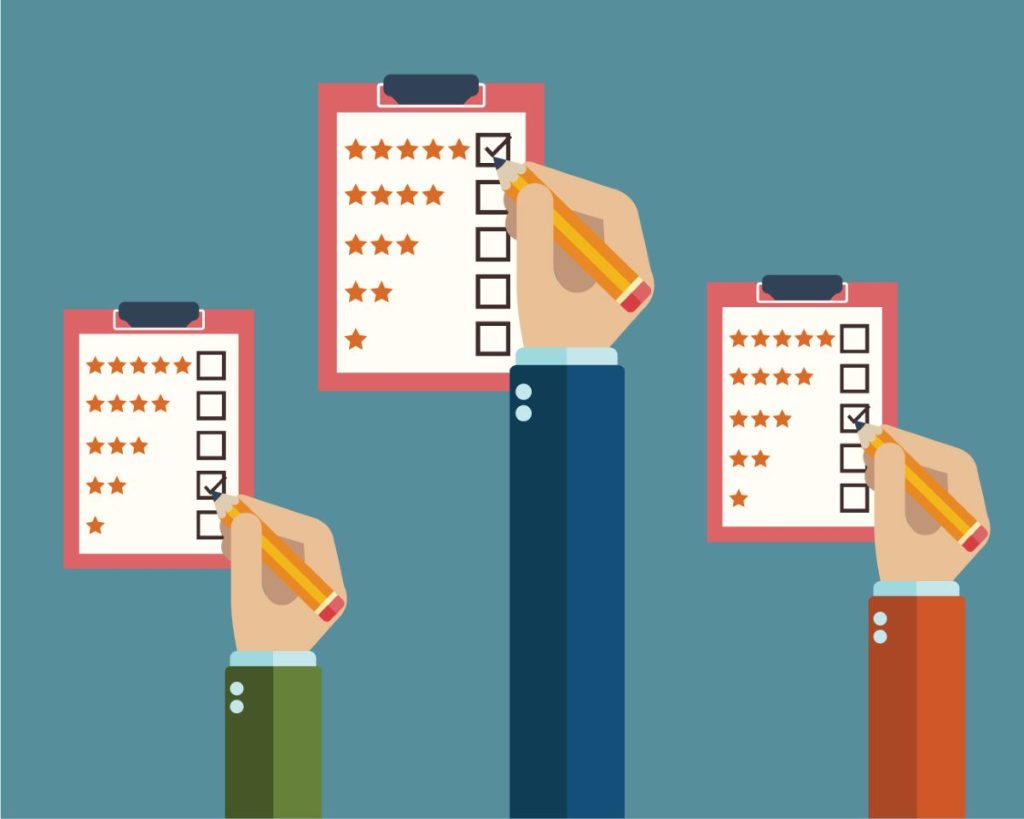Hands holding a clipboard with a checklist, symbolizing the advantages of online surveys for higher response rates.