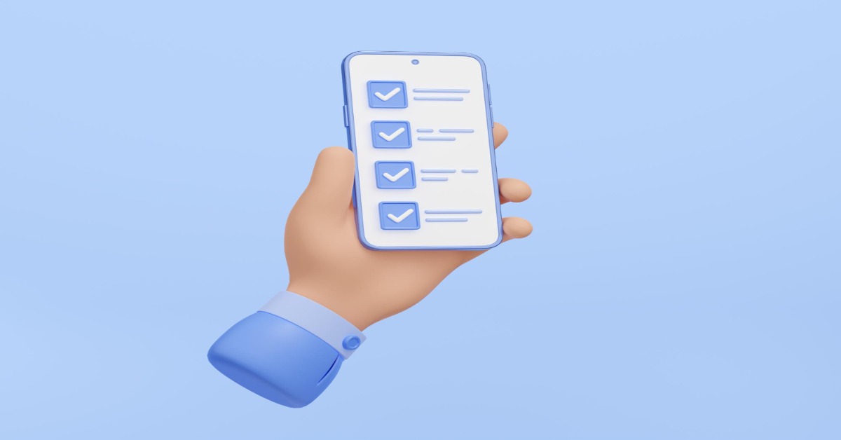 A hand holds a smartphone, emphasizing mobile-friendly surveys for better results.