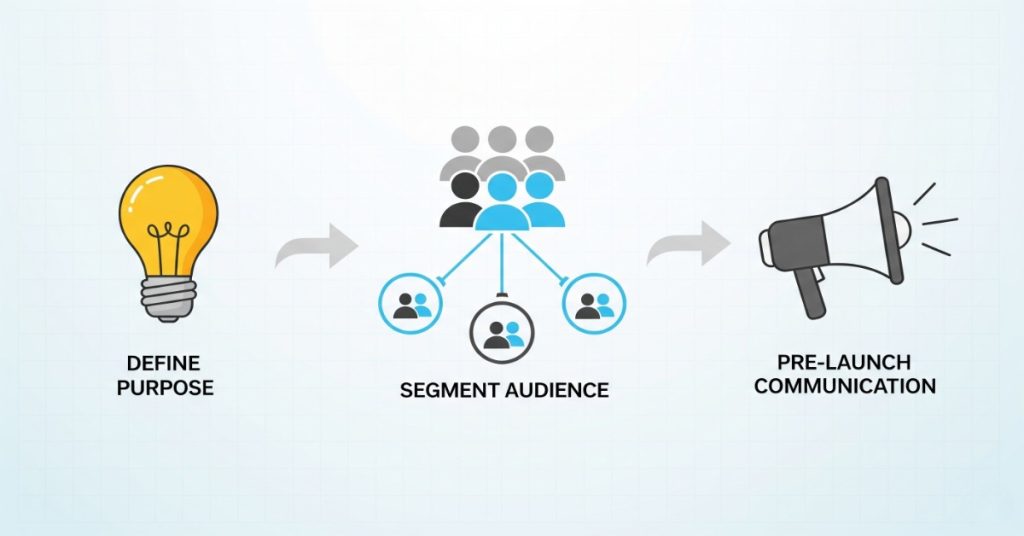 Infographic illustrating three foundational steps of a successful survey strategy.
