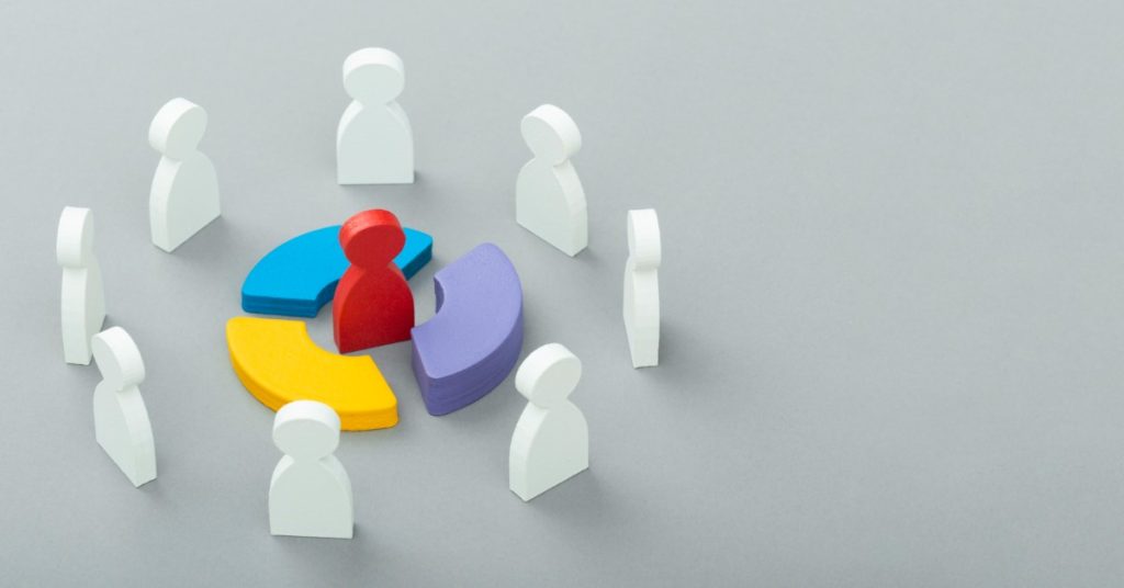 Image illustrating target audience of specific demographics for filling online surveys.
