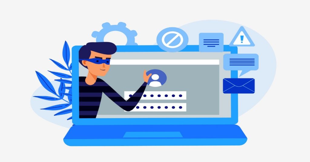 A man, stealing personal details of survey respondents and survey data.