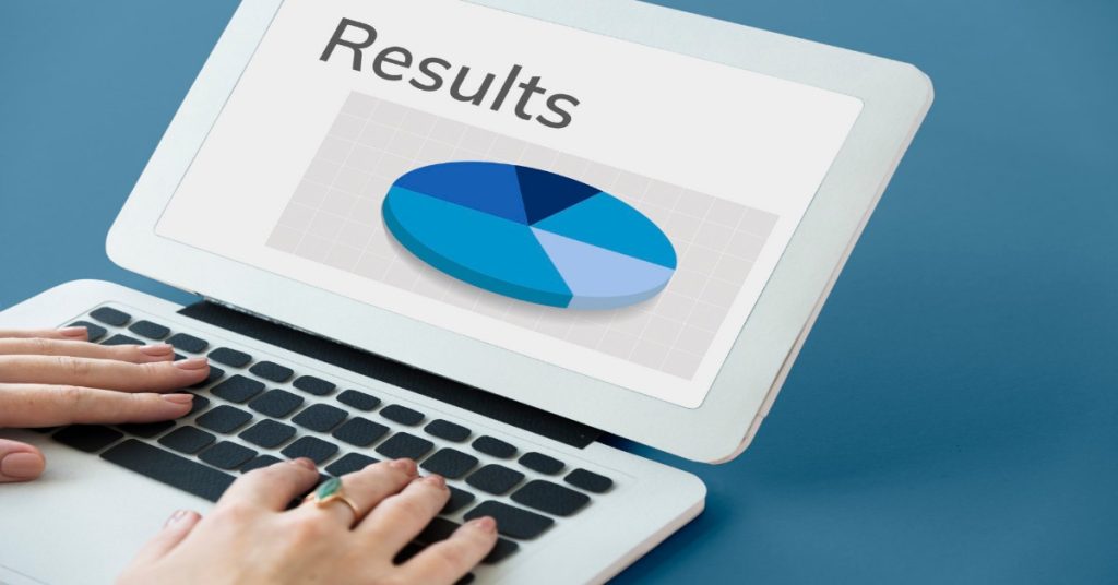 Laptop screen displaying flawed survey results cause of errors, overhauling the survey.