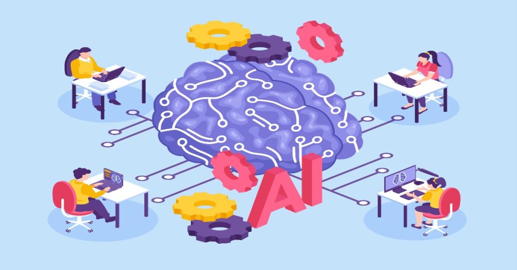 Brain representing AI, illustrating training AI for customer review analysis.