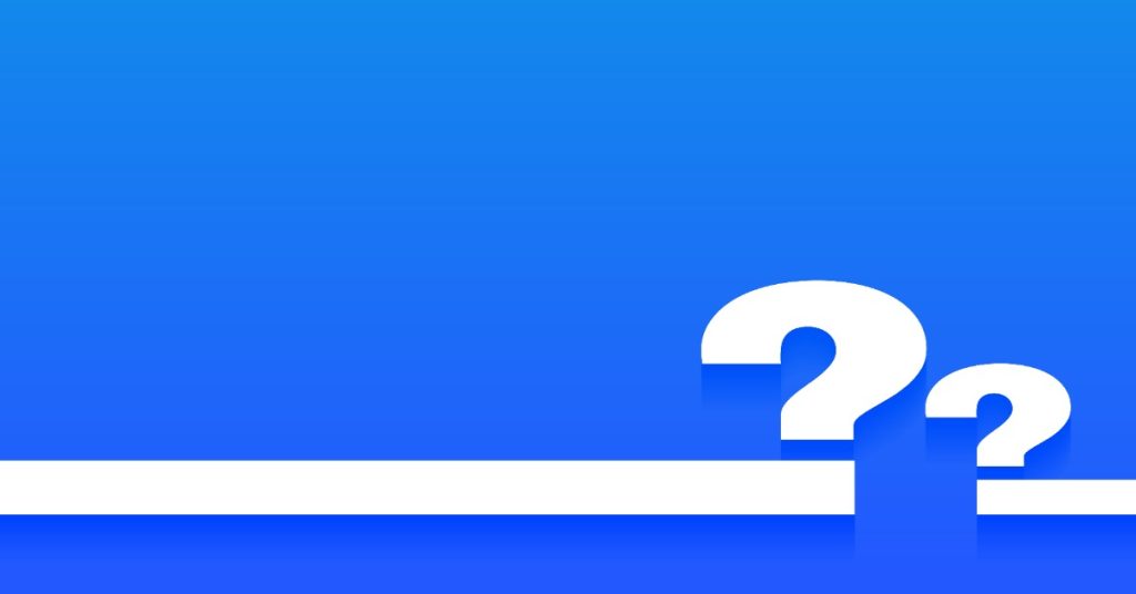 Blue background with a question mark representing common questions regarding customer loyalty.
