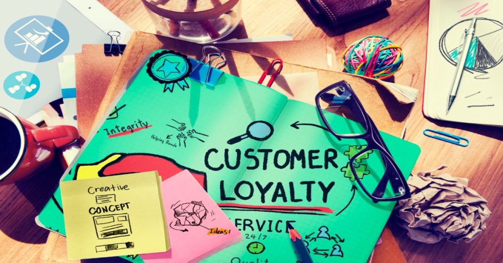 Customer loyalty written on a paper to represent the true value of loyalty. 