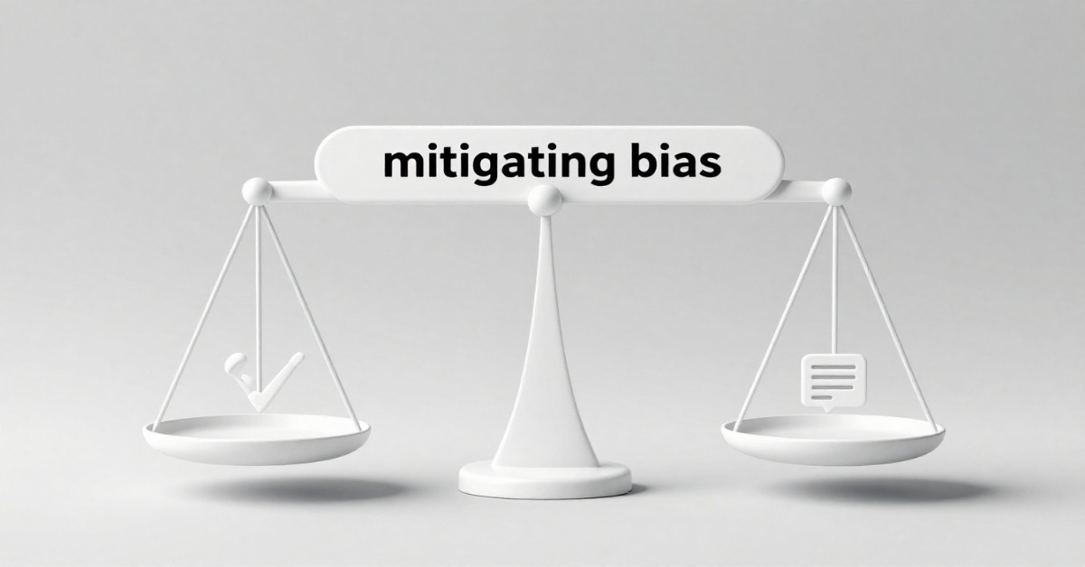 Image of balanced scales symbolizing the concept of mitigating bias in questionnaires.